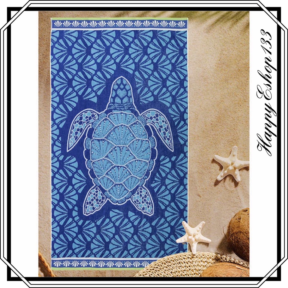 TRIDENTbeach 100% Cotton Beach Towel Turtles N Shell